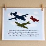 Airplane Alphabet Nursery Art Print