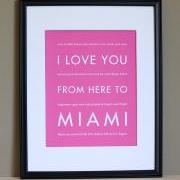 I Love You From Here To Miami Art Print, 8x10