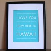 Hawaii Travel Art Print, 8x10  
