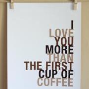 SALE Valentine, Coffee Art Print, 8x10