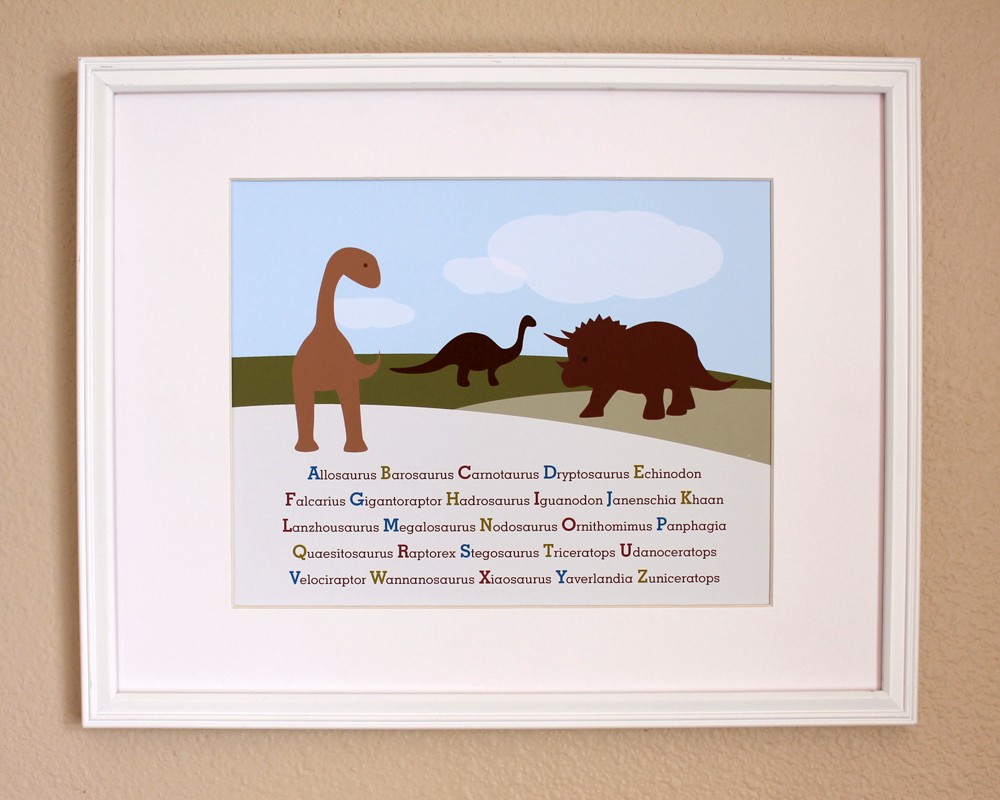 Brown Dinosaurs Abcs, 8x10 on Luulla