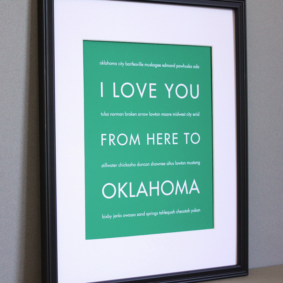 Oklahoma Art Print, 8x10 on Luulla