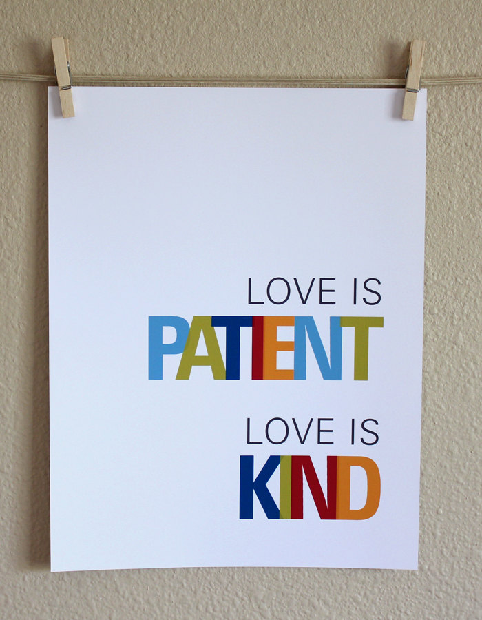 Love Is Patient, Love Is Kind, 8x10 on Luulla